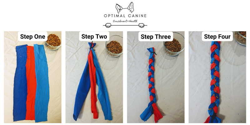 DIY dog toy, t-shirt toy, DIY pet owners, boredom busters, dog boredom busters, boredom busters for dogs, dog activities, dog enrichment activities, Optimal Canine, Animal Emergency & Referral Center of Minnesota, dog brain games