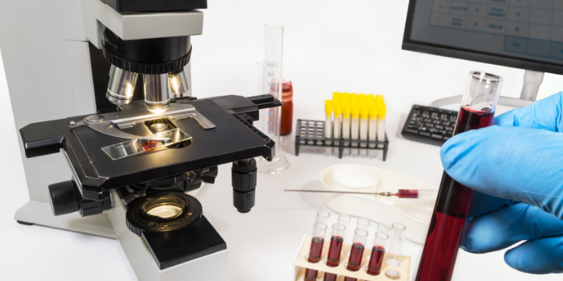 microscope, blood samples, labwork, veterinary, detect cancer early, detect pet cancer early, pet health, pets, cancer in pets, pet cancer, veterinary oncology, pet oncology, Animal Emergency & Referral Center of Minnesota, AERC Oncology