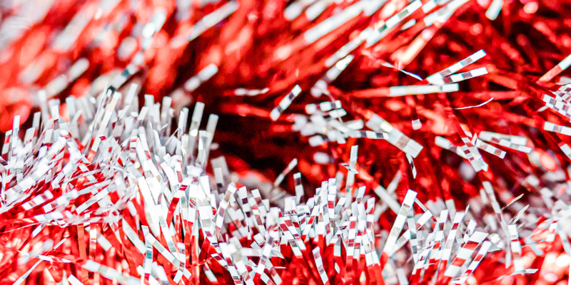 red and silver tinsel, holiday pet toxins, Animal Emergency & Referral Center of Minnesota
